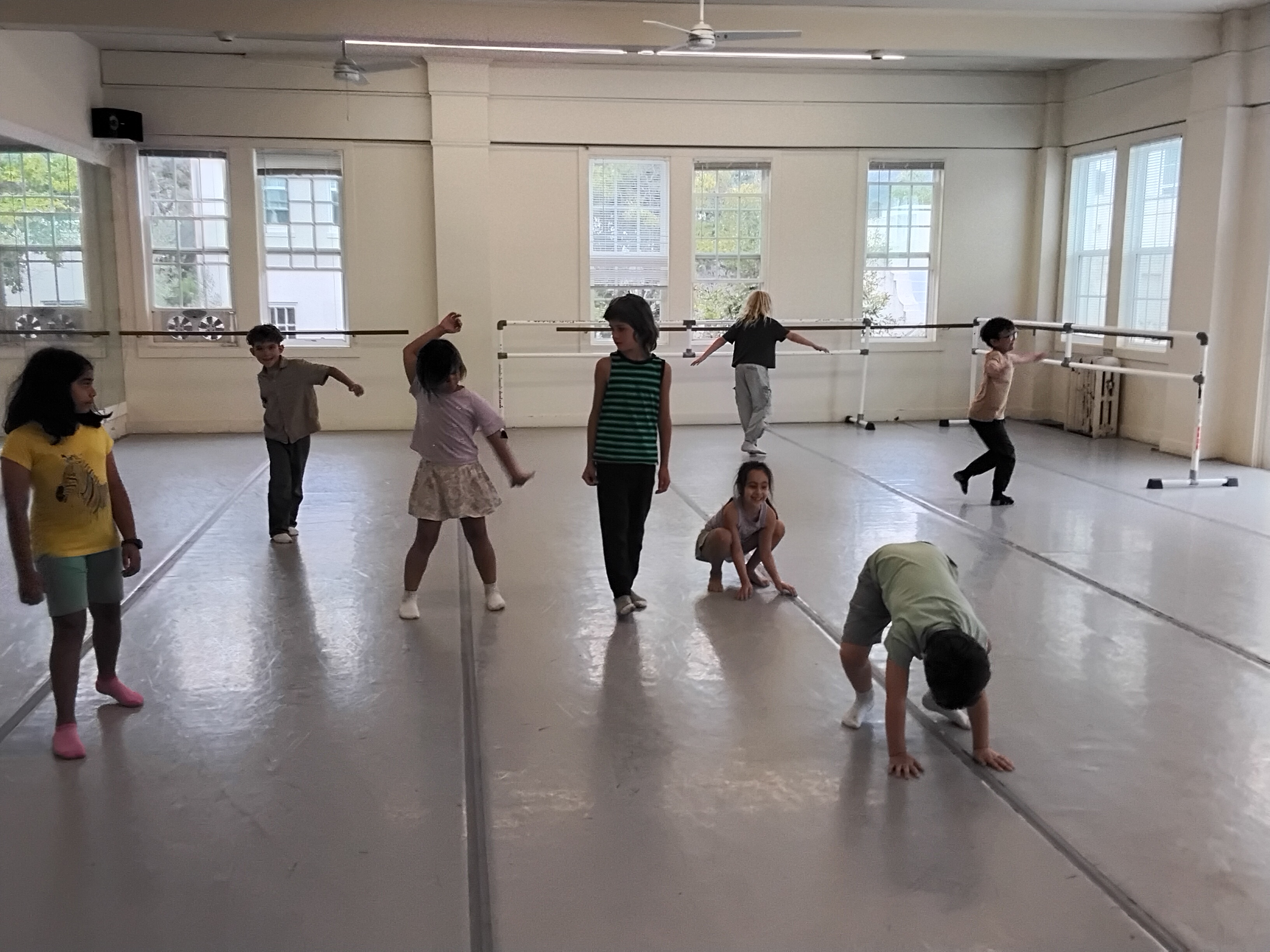 Students in an Expressive Movement class